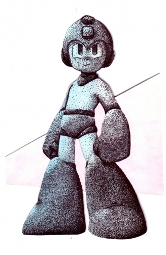 MegaMan Pointillism Stance